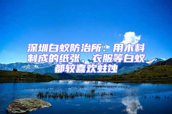 深圳白蟻防治所：用木料制成的紙張、衣服等白蟻都較喜歡蛀蝕