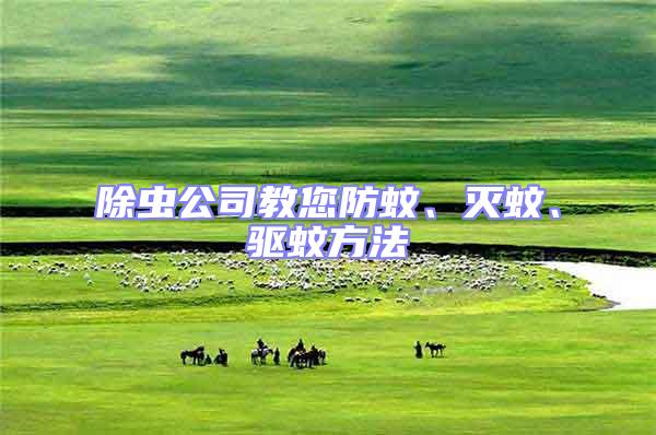 除蟲公司教您防蚊、滅蚊、驅蚊方法