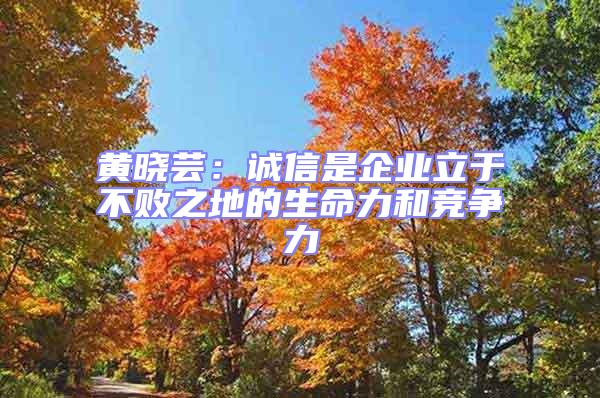 黃曉蕓：誠(chéng)信是企業(yè)立于不敗之地的生命力和競(jìng)爭(zhēng)力