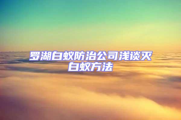 羅湖白蟻防治公司淺談滅白蟻方法