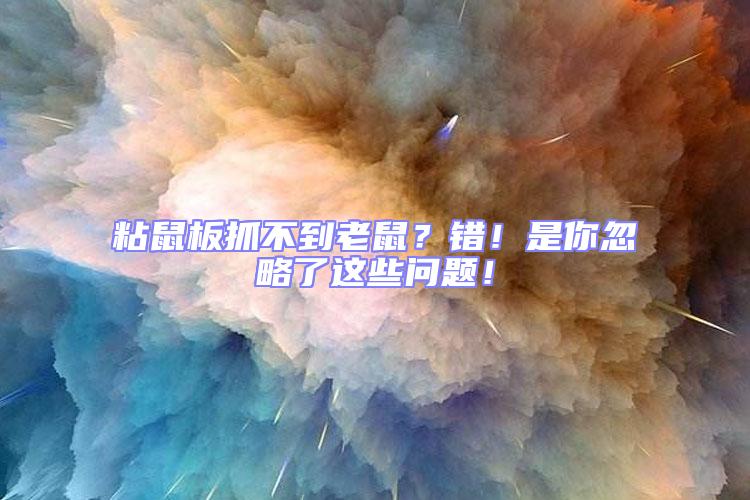 粘鼠板抓不到老鼠？錯！是你忽略了這些問題！