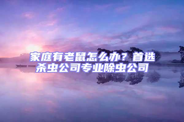 家庭有老鼠怎么辦？首選殺蟲公司專業(yè)除蟲公司