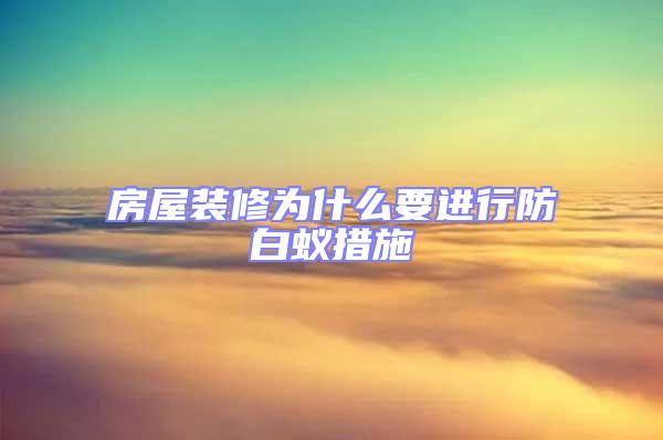 房屋裝修為什么要進行防白蟻措施