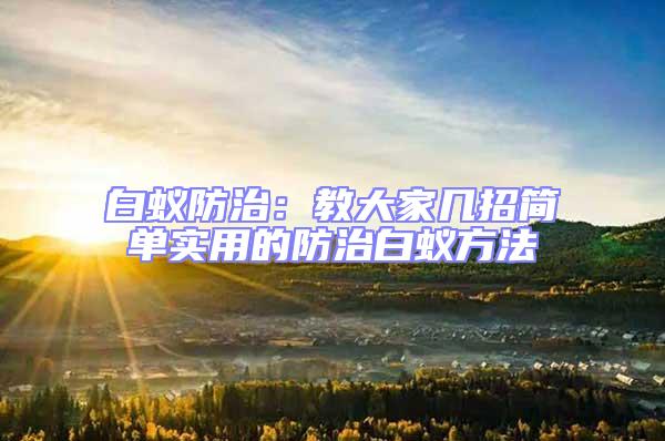 白蟻防治：教大家?guī)渍泻?jiǎn)單實(shí)用的防治白蟻方法