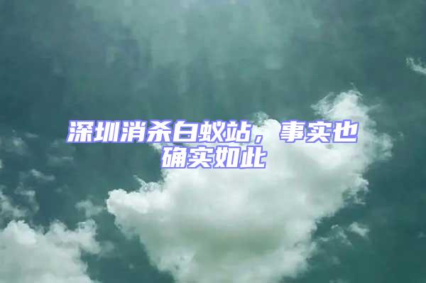 深圳消殺白蟻站，事實(shí)也確實(shí)如此