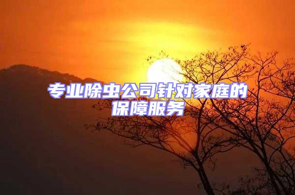 專(zhuān)業(yè)除蟲(chóng)公司針對(duì)家庭的保障服務(wù)