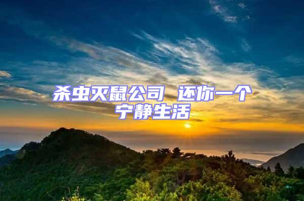 殺蟲滅鼠公司 還你一個(gè)寧?kù)o生活