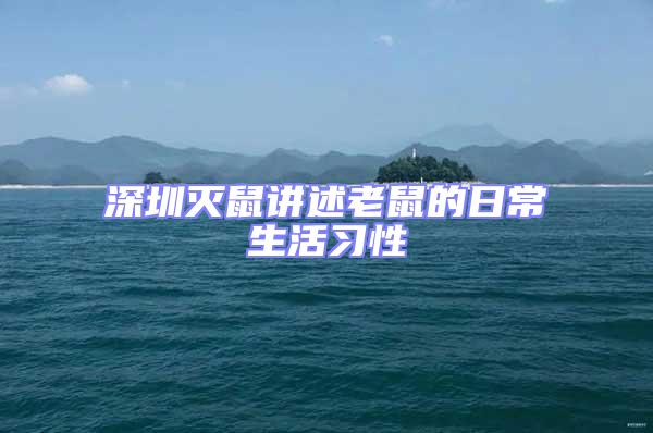 深圳滅鼠講述老鼠的日常生活習(xí)性