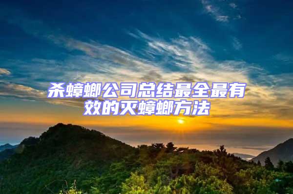 殺蟑螂公司總結(jié)最全最有效的滅蟑螂方法