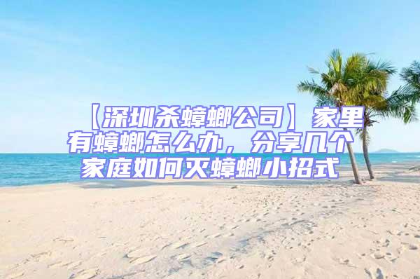 【深圳殺蟑螂公司】家里有蟑螂怎么辦，分享幾個家庭如何滅蟑螂小招式
