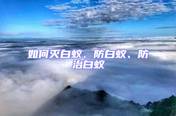 如何滅白蟻、防白蟻、防治白蟻