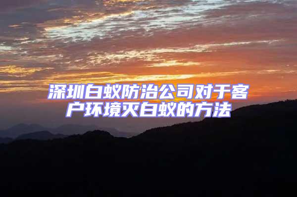 深圳白蟻防治公司對于客戶環(huán)境滅白蟻的方法