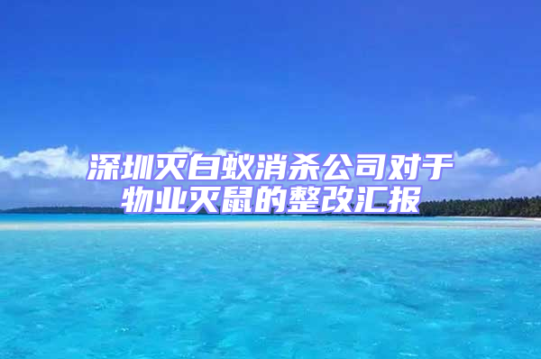 深圳滅白蟻消殺公司對于物業(yè)滅鼠的整改匯報