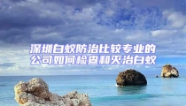 深圳白蟻防治比較專業(yè)的公司如何檢查和滅治白蟻
