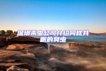 深圳殺蟲公司介紹同枕共眠的臭蟲