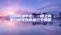 白蟻防治中心：一周之內(nèi)家白蟻可以穿越三個樓層