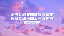 滅蟲公司交你教除蟑螂的有效辦法滅蟲公司交你教除蟑螂的